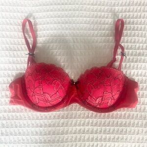 Victoria's Secret red Lace balconet Bra 34B